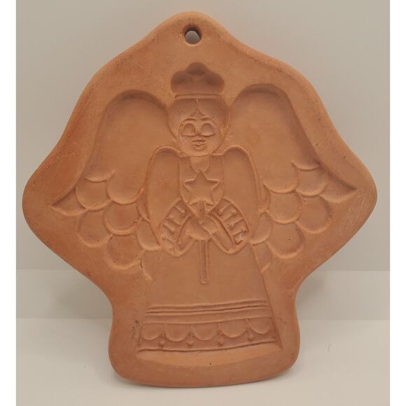 Vintage 1992 Cotton Press Terra Cotta Large Cookie Cutter Angel - Picture 4 of 4